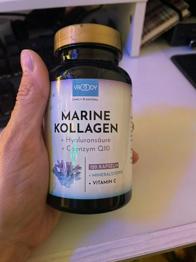 verschenke Kollagen Kapseln Behälter mindestens halbvoll