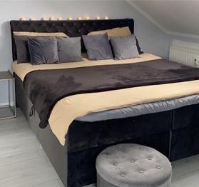 Boxspringbett 180x200 zu verschenken dunkelgrau samt