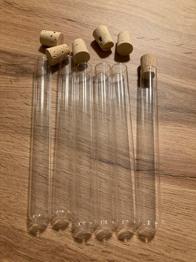 6x Reagenzglas aus Glas mit Korken