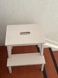 Praktischer Kinder Tritthocker, weiß, 2 Stufen