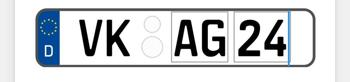 Fahrzeughalter mit dem amtlichen Kennzeichen VK AG 24 gesucht